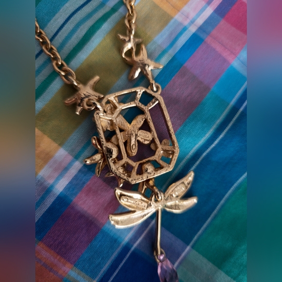 NWT Oscar de la Renta Dragonfly Necklace with Dustbag - Picture 9 of 13